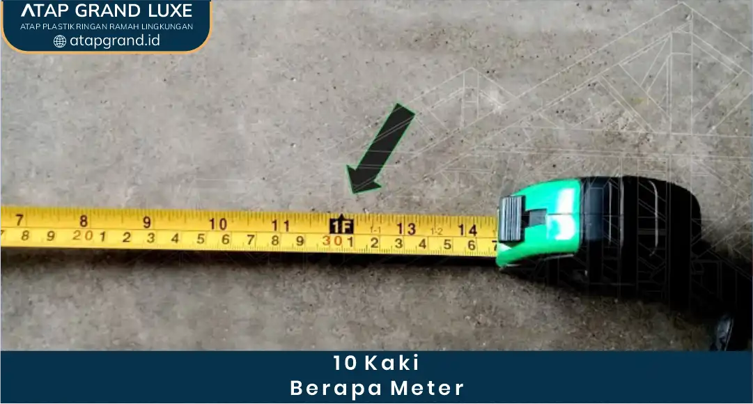 10 kaki berapa meter