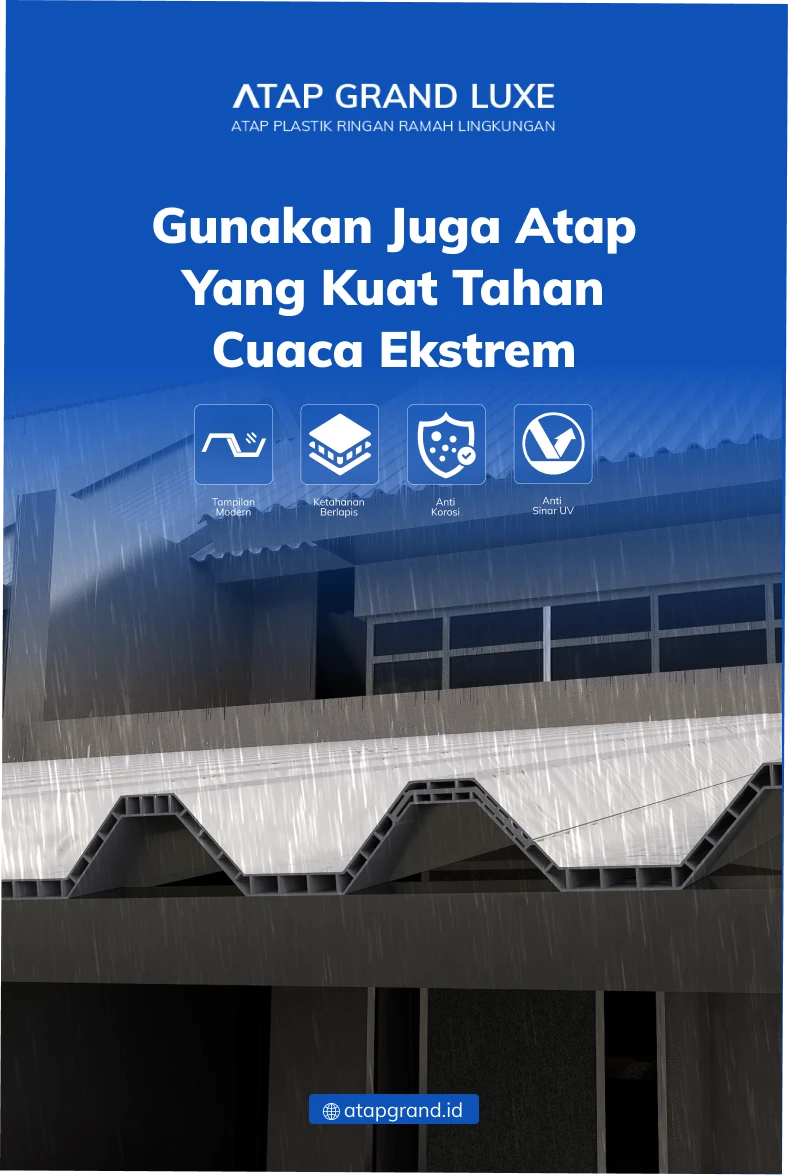 Gunakan Juga Atap yang Kuat Tahan Cuaca Ekstrem